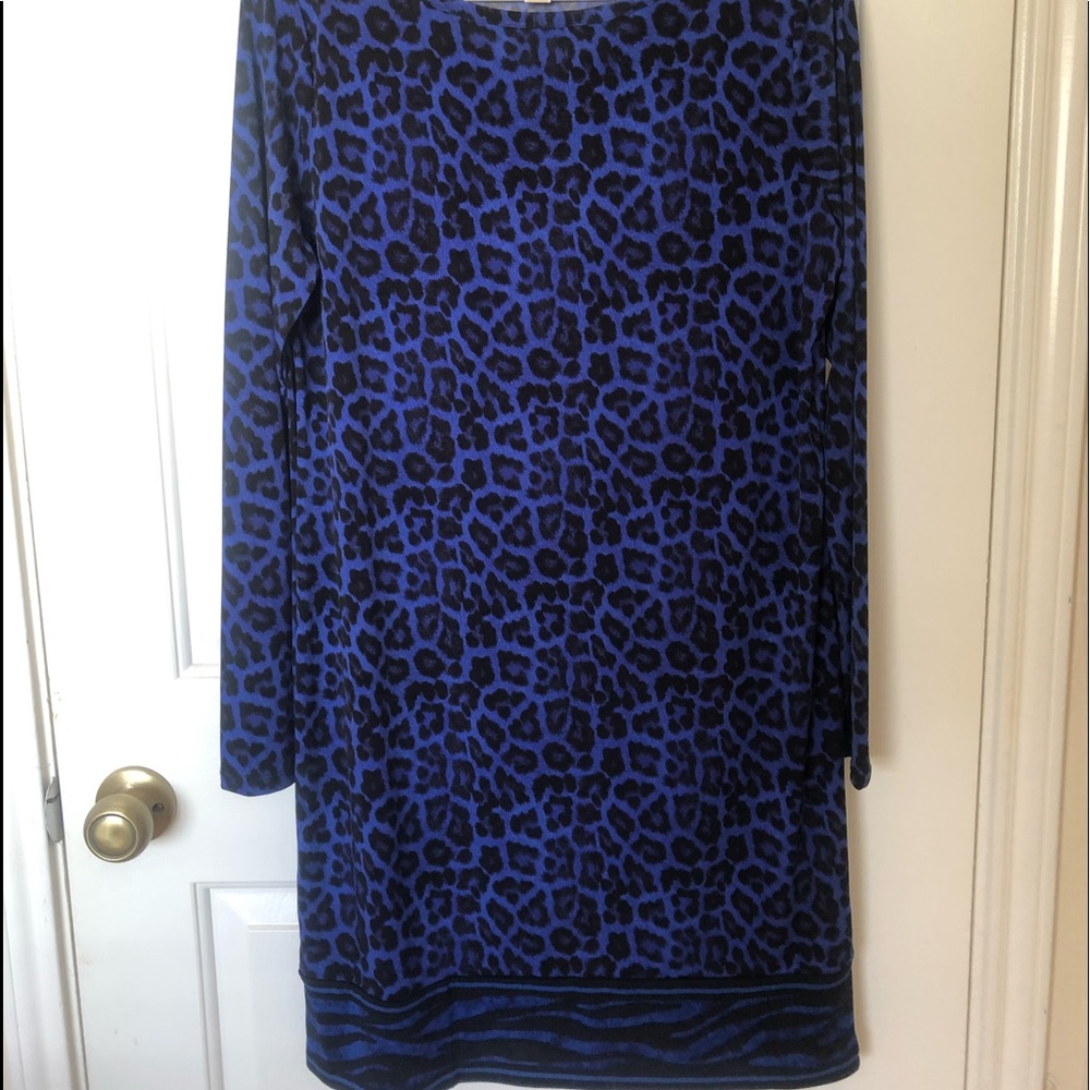 Blue leopard print Michael Kors dress size L